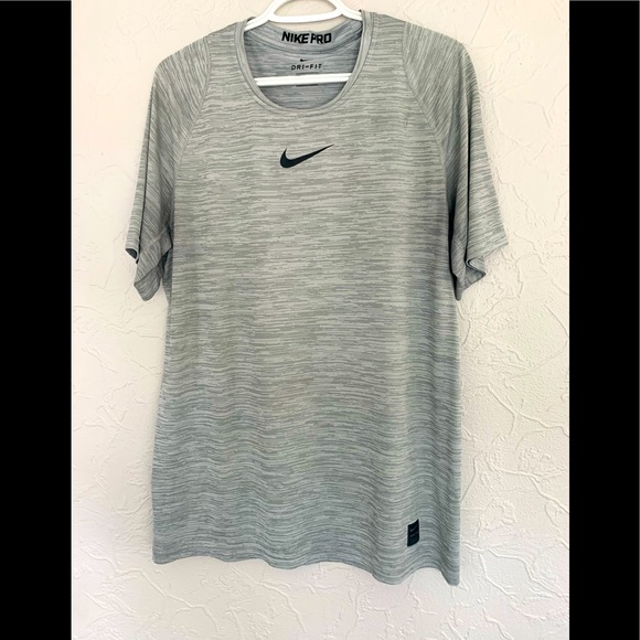 MENS NIKE PRO SPORT GRAY DRIFIT ATHLETIC SHIRT SIZE LARGE LIKE NEW - Picture 2 of 4